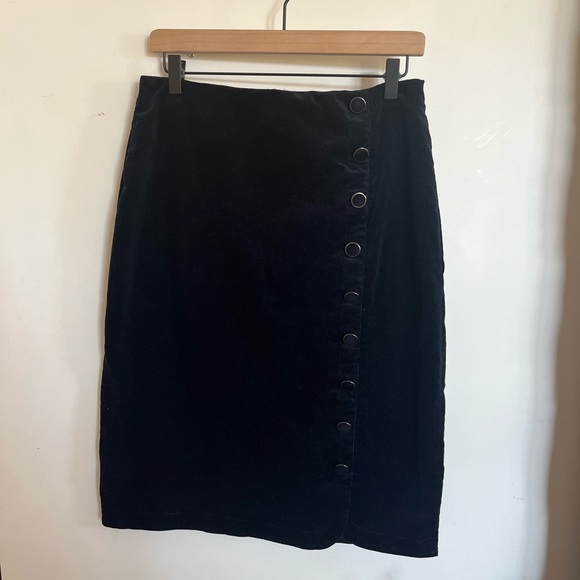 The Main Street Exchange Navy Corduroy Pencil Skirt - Picture 2 of 8